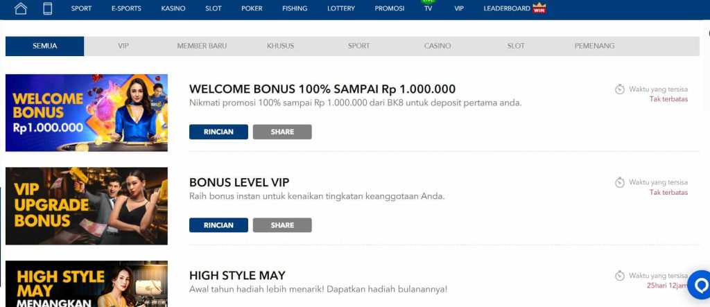 Bonus dan Promosi