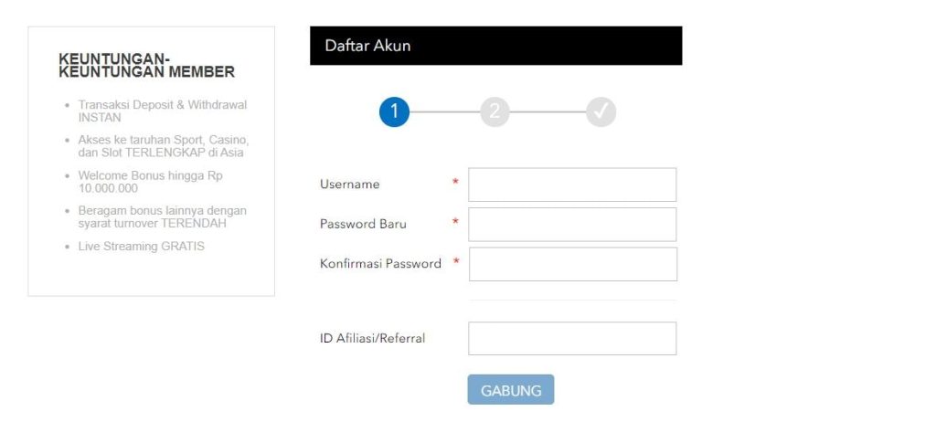 Masuk Informasi untuk daftar akun